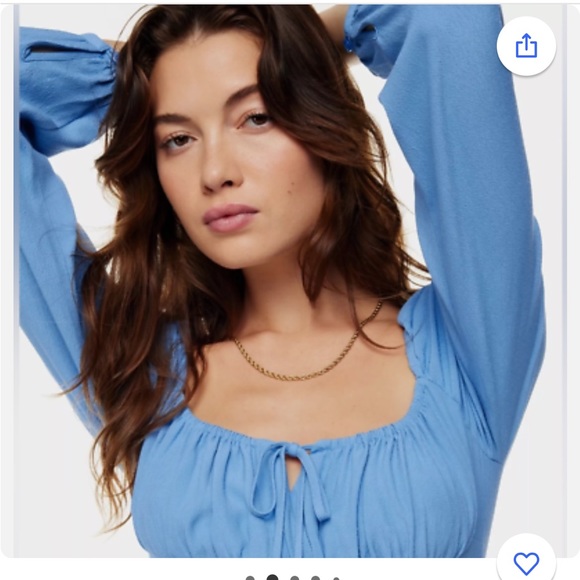 Aritzia - Sunday Best azure blue peasant sleeve dress - Picture 7 of 7